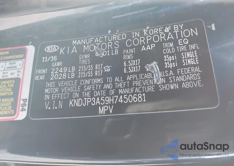 2017 Kia Soul + from USA, damaged, VIN KNDJP3A59H7450681